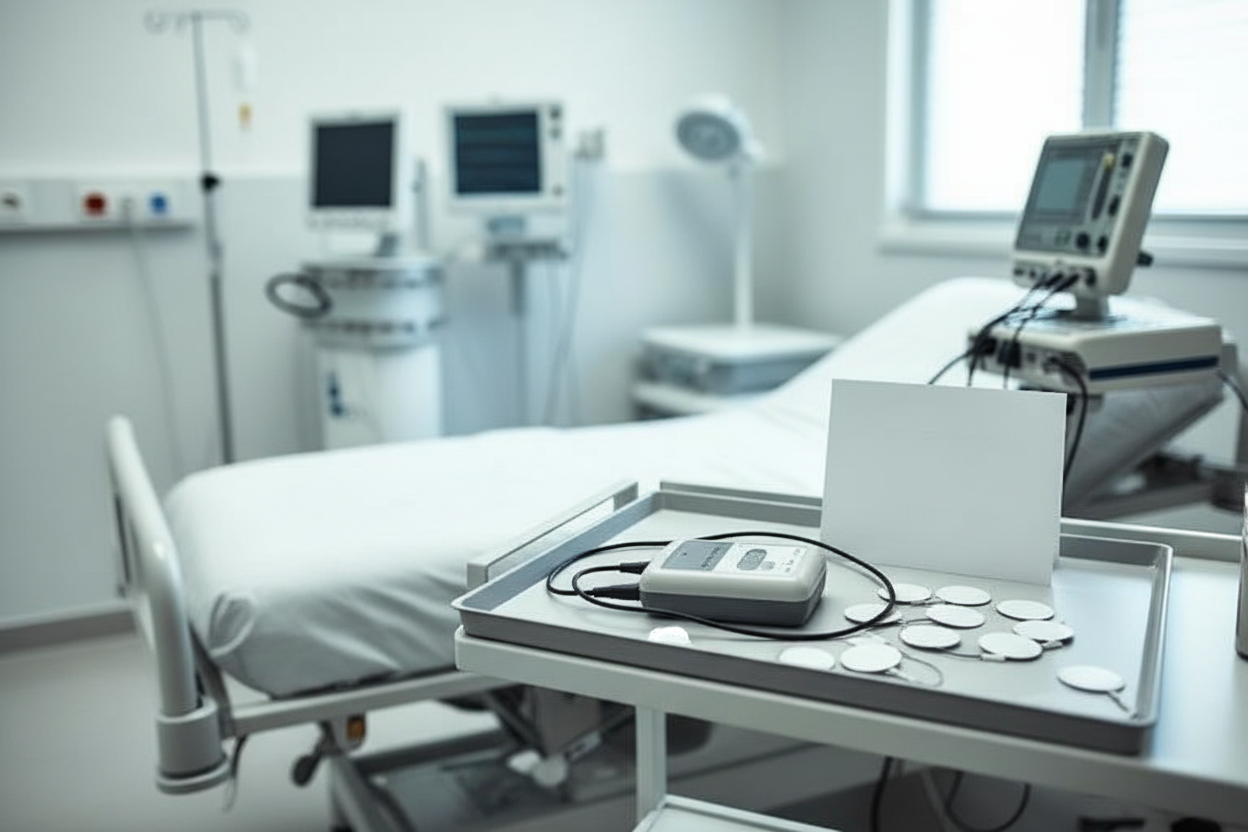 Paciente con dispositivo Holter en entorno clínico